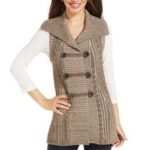 Style&Co Double-Breasted Cable-Knit Sweater Vest